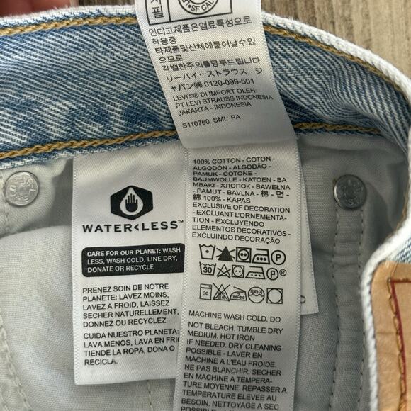 Levi’s Wedgie Straight Jeans Women’s 27 Light Wash Distressed Ripped Knees - Picture 5 of 8